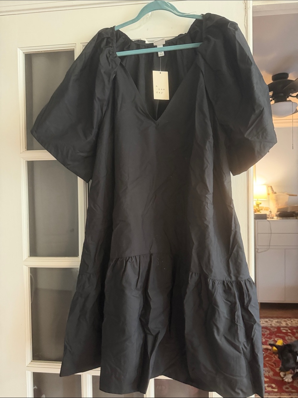 Women’s Flutter Short Sleeve Mini Poplin Dress 2x a new day